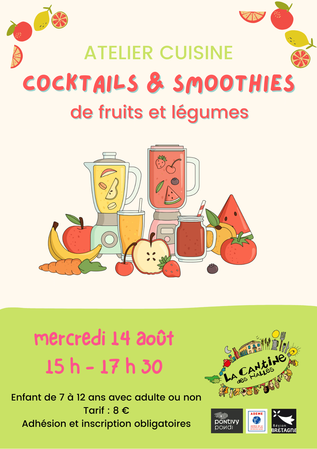 14 août 2024 | Atelier Cocktails et smoothies de fruits et légumes